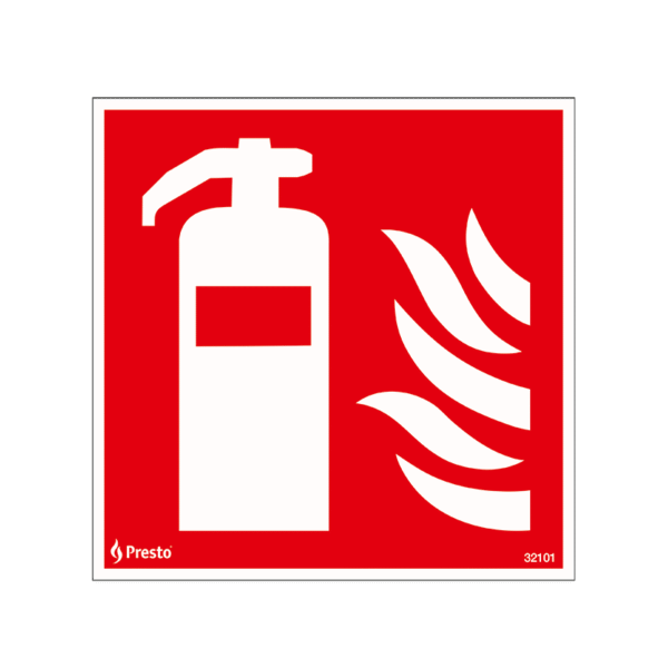 Skylt Brandsläckare, dubbelsidig